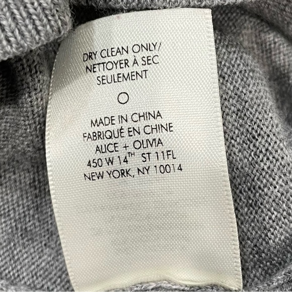 Alice + Olivia Grey Libbie Ruffled Pullover Sweater - Picture 7 of 9